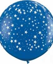 Mega ballon blauw met sterren 90 cm