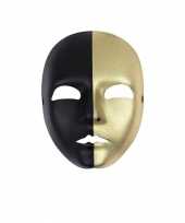Mime masker zwart met goud