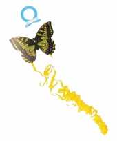 Mini gele vlinder vlieger 15cm