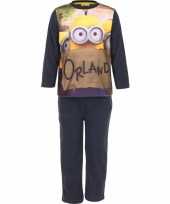 Minions fleece pyjama donker blauw voor jongens