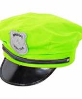 Neon groene politie cap