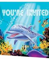 Oceaan feest uitnodigingen 8 stuks
