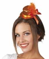 Oranje glitterhoed op haarband