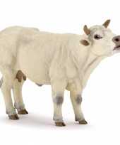 Plastic dieren witte charolais koeien 14 cm