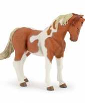 Plastic papo paard dier bruin wit 10 cm