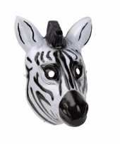 Plastic zebra masker 3d van 22cm