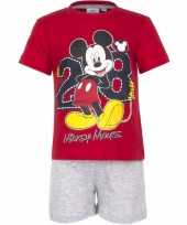 Pyjama met grijze korte broek mickey mouse