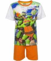 Pyjama met oranje korte broek ninja turtles