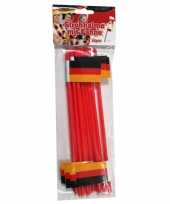 Rietjes rood met duitse vlag 12 stuks