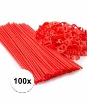 Rode ballonnenstaafjes ballonnenstokjes 100 stuks