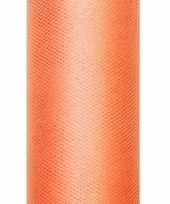 Rolletje tule stof oranje 15 cm breed