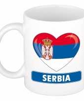 Servische vlag hart mok beker 300 ml
