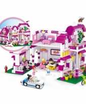 Sluban roze villa blokjes bouwset