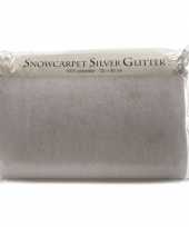 Sneeuw tapijt zilver glitter 80 x 120 cm