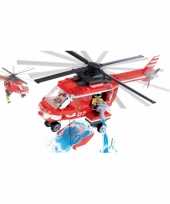 Speelgoed brandweer helikopter bouwstenen set