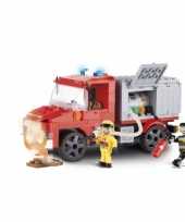 Speelgoed brandweerauto bouwstenen set