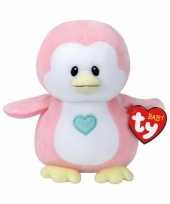 Speelgoed knuffeldier roze pinguin ty baby penny 17 cm