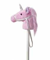 Speelgoed stokpaardje roze eenhoorn met geluid 94 cm