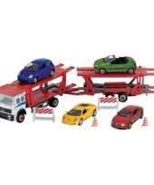 Speelgoedauto vrachtwagen met autootjes op aanhanger 1 60
