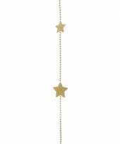 Sweet christmas gouden kerstversiering kralenslinger met sterren 270 cm