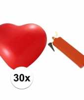 Valentijn ballonnenset 30 hartjes met pomp