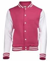 Varsity jacket roze wit voor heren
