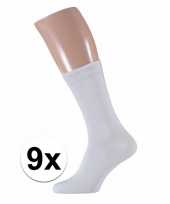 Voordelige witte sokken voor heren 9 paar
