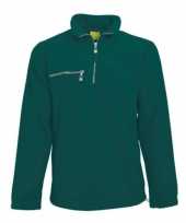 Warme groen gekleurde fleece trui