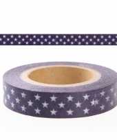 Washi knutsel tape blauw met sterren