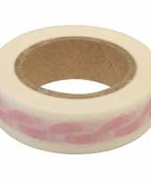 Washi knutsel tape roze met babyvoetje