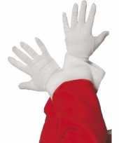 Witte kerstman handschoenen kort