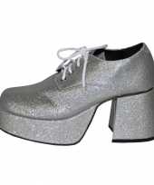 Zilveren blokhak schoenen