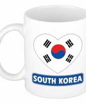 Zuid koreaanse vlag hart mok beker 300 ml